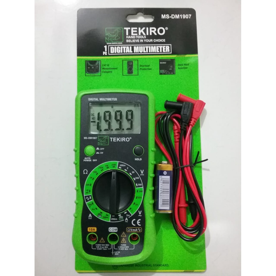 TEKIRO DIGITAL MULTIMETER Tekiro Multimeter Digital MS-DM1907 ALAT TEST UKUR TESTER PENGUKUR LISTRIK