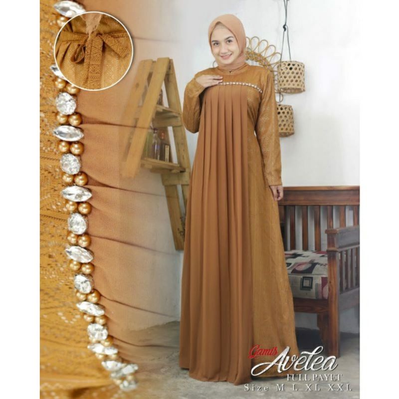 Gamis Katun Mix Cavali Premium | Gamis Brokat Ceruty F Fayet