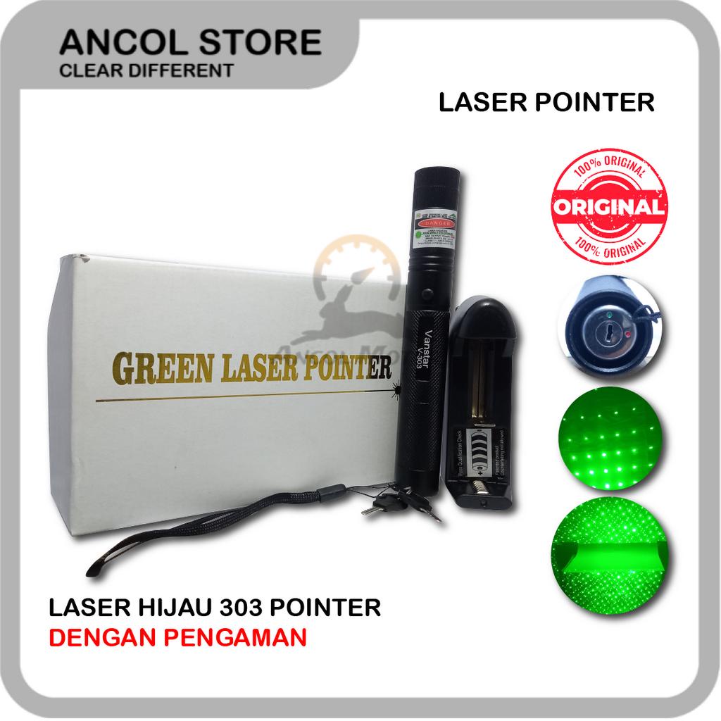 Green Laser Pointer 303 Senter Set Lazer Lampu Hijau