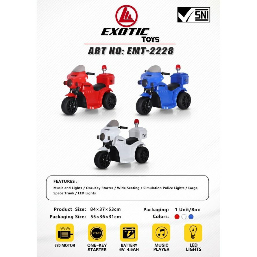 Exotic Motor Accu EMT2228 - Motor Mainan Anak Roda Tiga