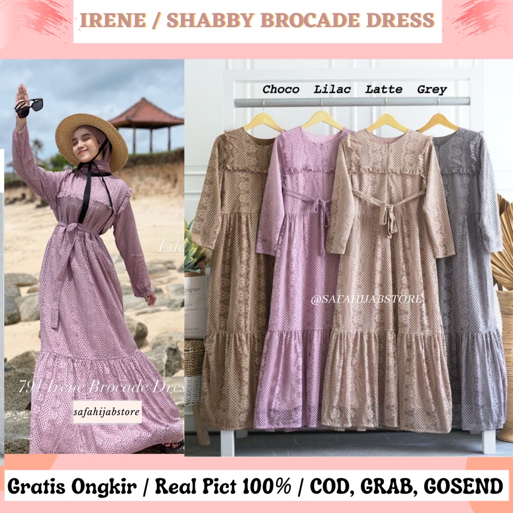 IRENE / SHABBY BROCADE DRESS LD 100 dan LD 110 / BUSUI FRIENDLY / DRESS KONDANGAN