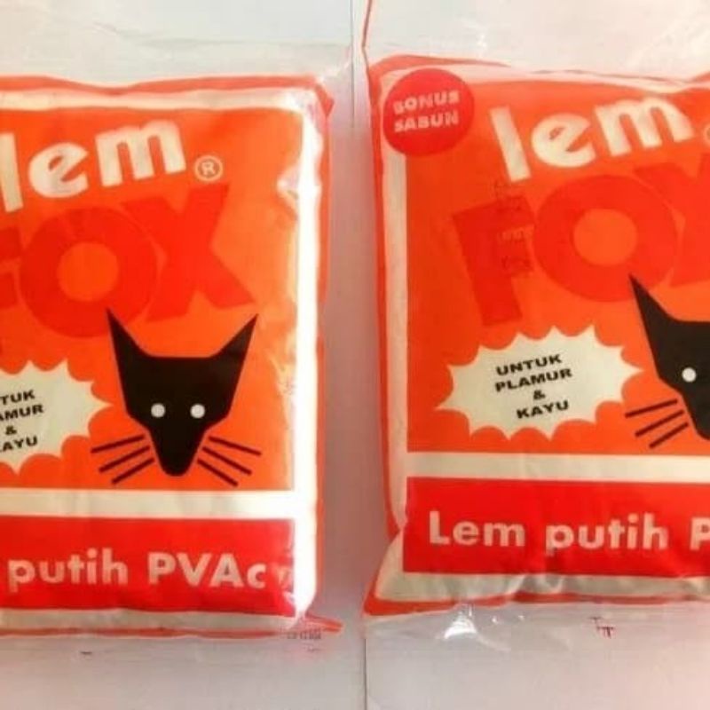 

lem putih pvac fox merah 700gr bonus lem