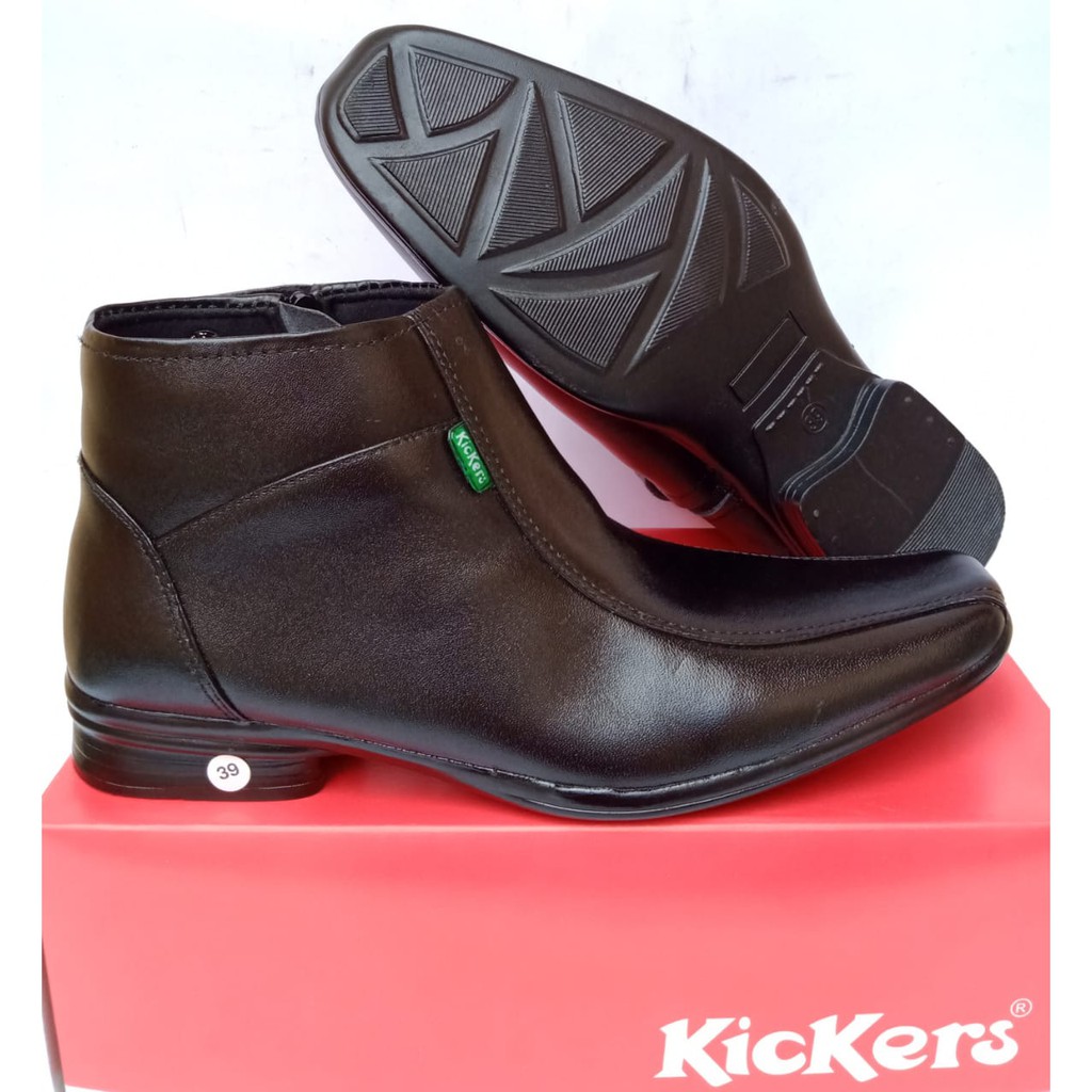 Sepatu boots resleting pria kulit asli original klasik kickers formal kantor kerja casual murah