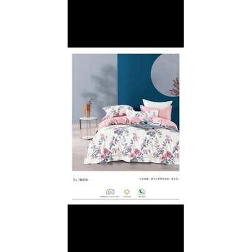 PO Seprei katun Jepang motif bunga putih