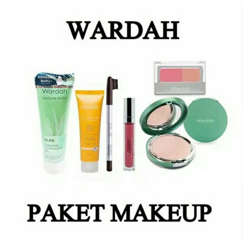 WARDAH PAKET MAKE UP DEEP LIGHT OCEAN /PAKET SESERAHAN HANTARAN /LIPCREAM EXCLUSIVE