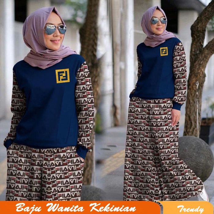 SETELAN WANITA -FN SET FD KULOT Setelan kulot Wanita baju setelan lengan panjang baju panjang wanita