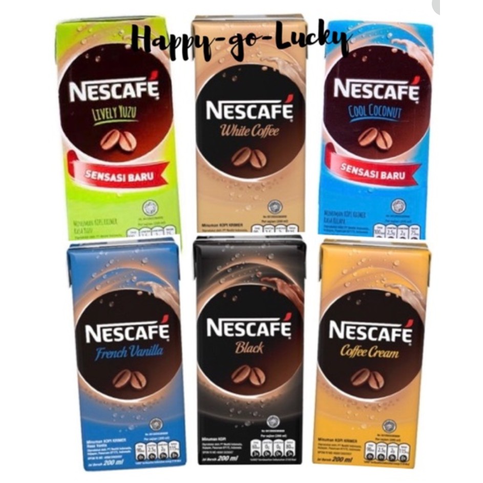 

Nescafe kopi Coffee Cream / French Vanilla / Black / White Coffee UHT 200 ml