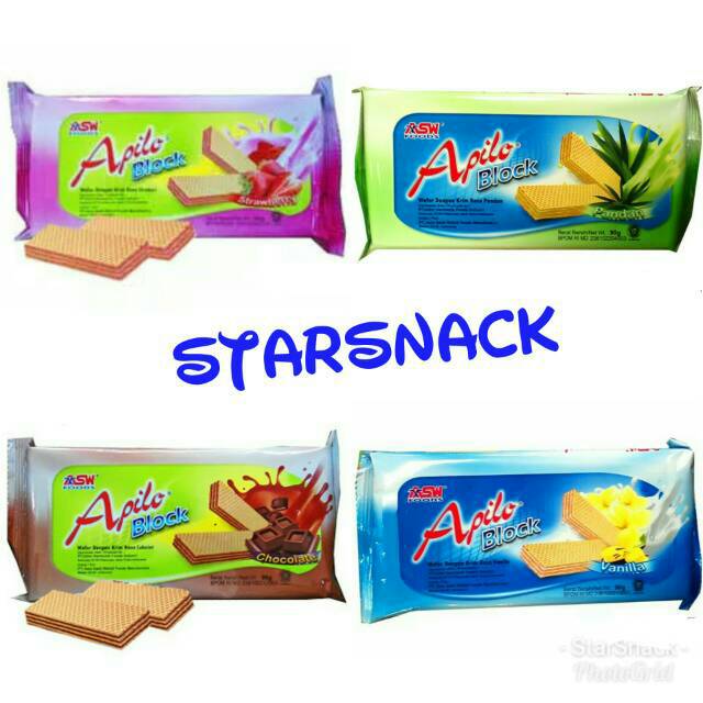 

ASW Apilo block wafer Coklat/Stroberi/Pandan/Vanilla 70Gr