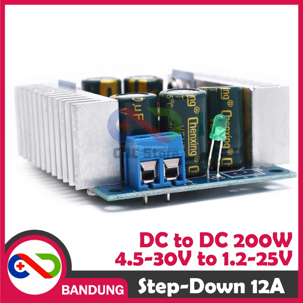 STEP DOWN 12A 200W DC TO DC ADJUSTABLE POWER SUPPLY 4.5-30V TO 1.2-25V