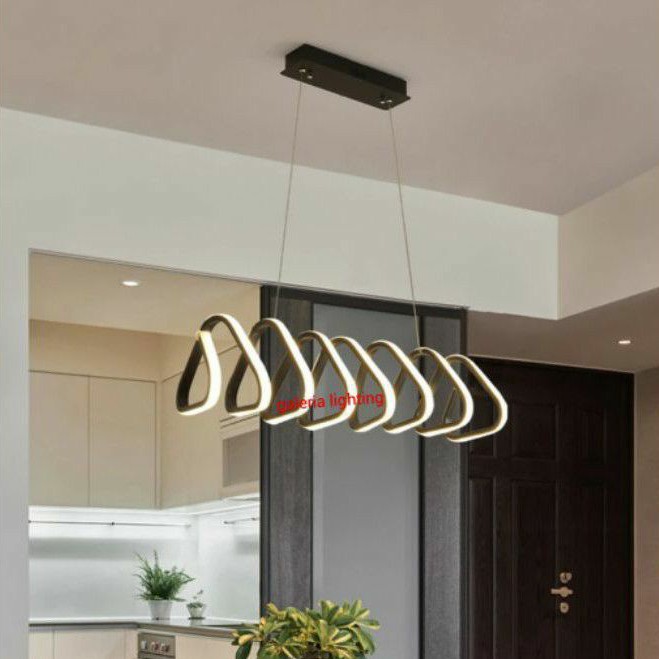 Lampu gantung minimalis dekorasi ruang makan tipe 256 Hitam