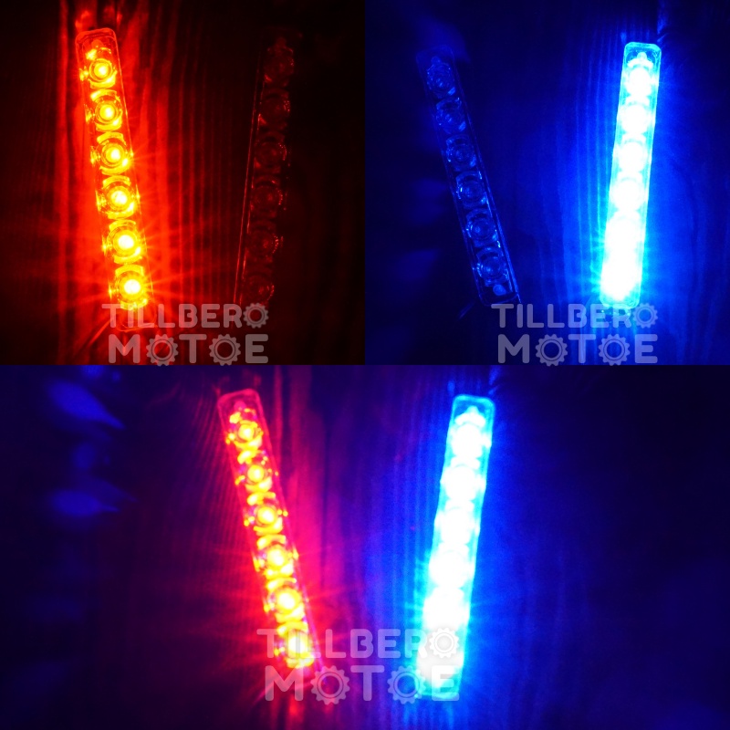 Lampu Motor kedip 6 LED DRL 2 Mode + Saklar Universal-4