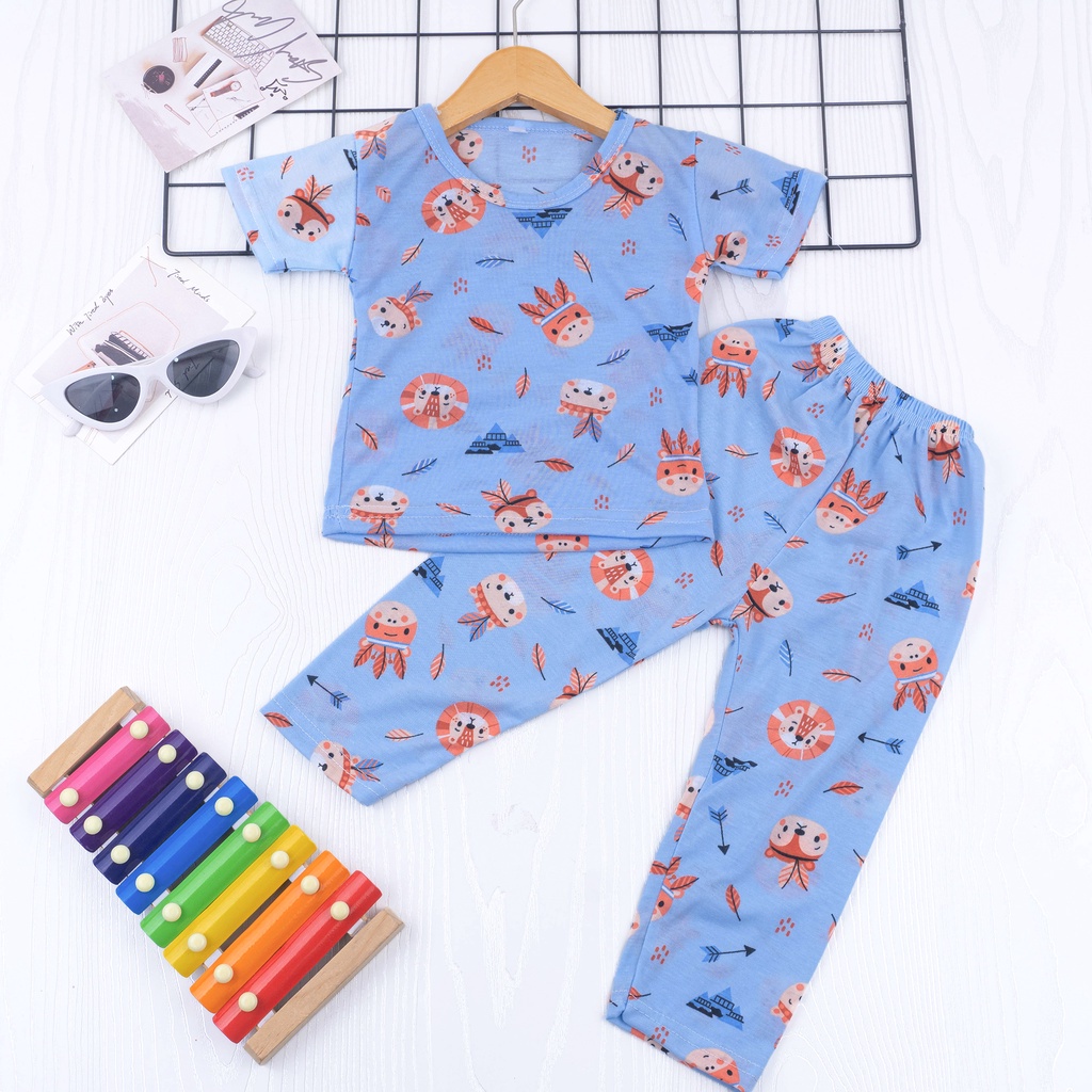 BAJU ANAK KAOS + CELANA UMUR 1-5 TAHUN SETELAN ANAK UNISEX INDIAN ONESET BAJU TIDUR ANAK