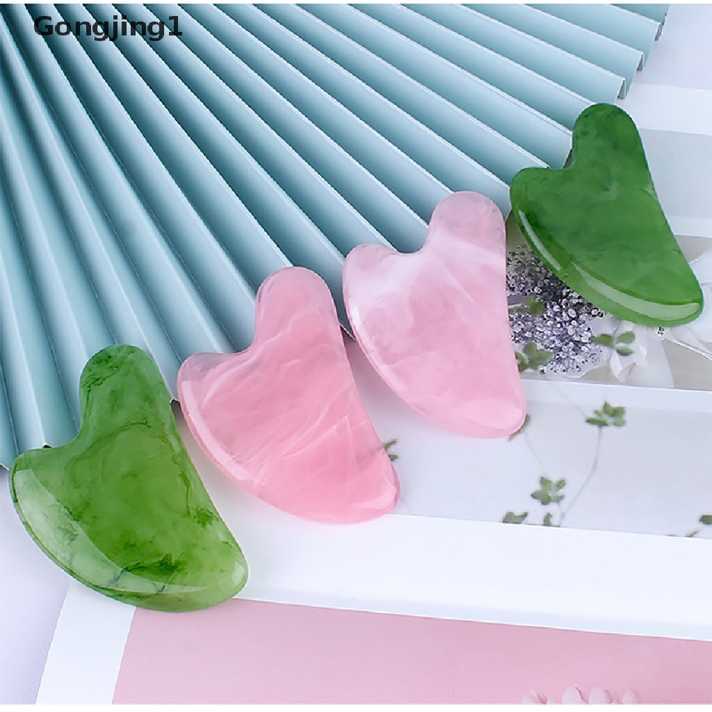 Gongjing1 Alat Pijat Gua Sha Bahan Resin Alami Untuk Wajah