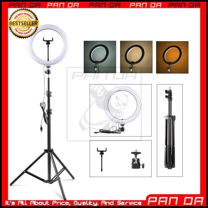 Jual Paket Lampu Stand Foto Led Ring Light Cm Tripod Meter Holder Hp Shopee Indonesia