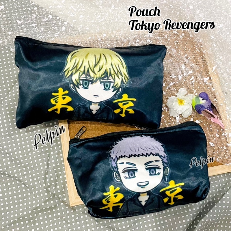 dompet kosmetik pouch tempat pensil anime tokyo revengers tokyo manji gang draken mikey chifuyu baji kzitora takemichi mitsuya large pouch besar