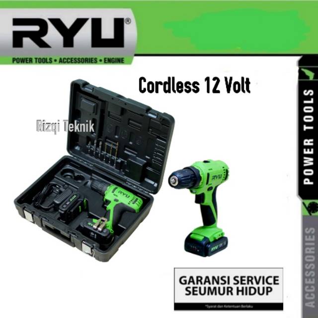 TEKIRO RYU Mesin Bor Baterai Cordless Drill 10mm RCD12V