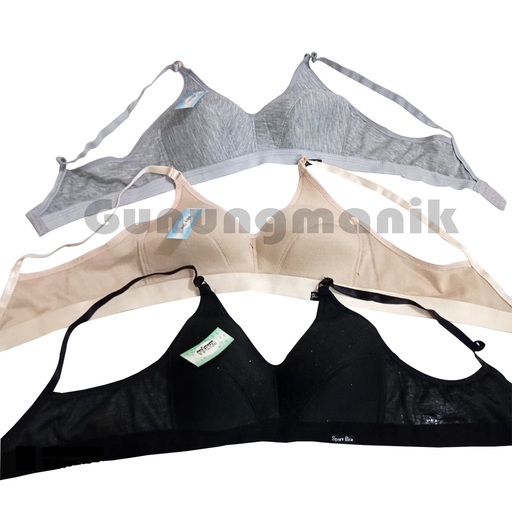 Bra menyesui tanpa kawat BH Wanita dewasa tanpa kawat busa tipis sport bra murah kaitan 2 dibelakang