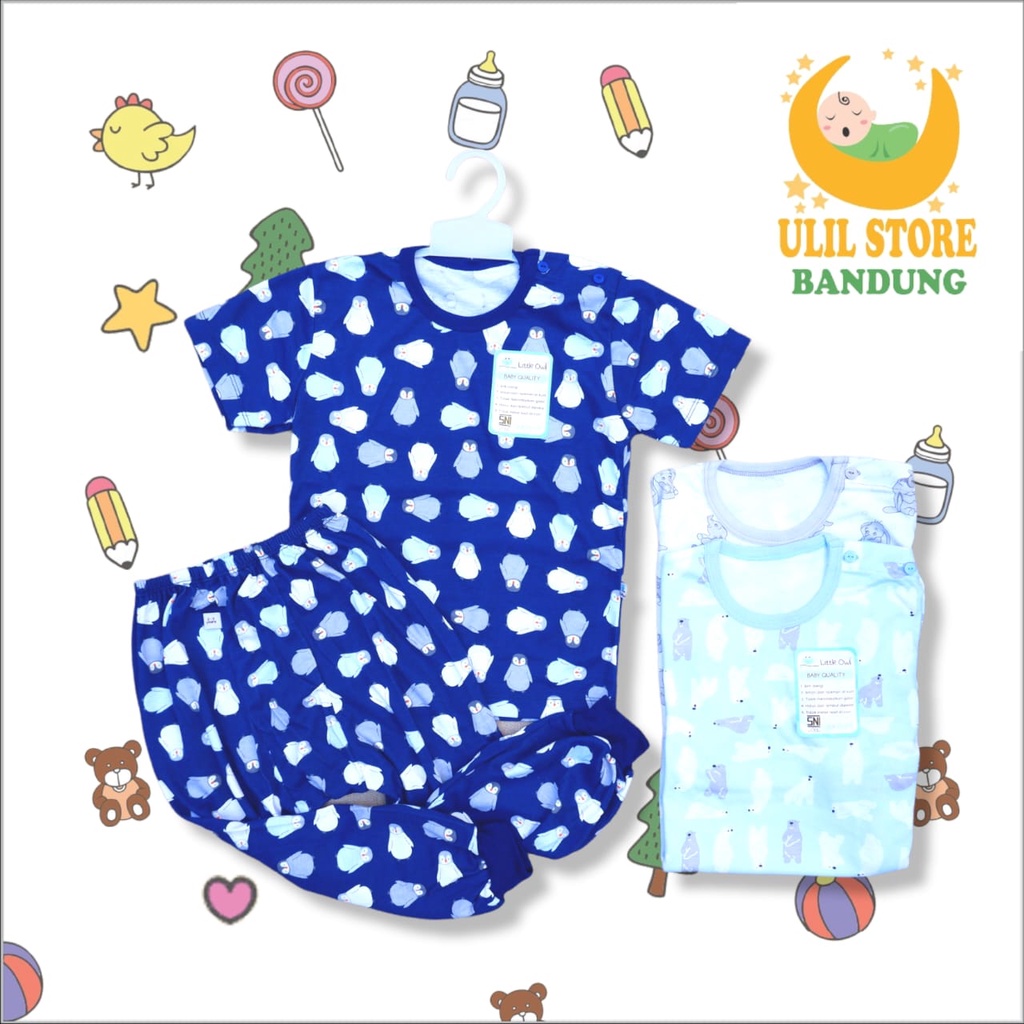 Little Owl Setelan Baju Anak Pendek Celana Pampers Panjang SNI 1-5 Tahun Premium Katun