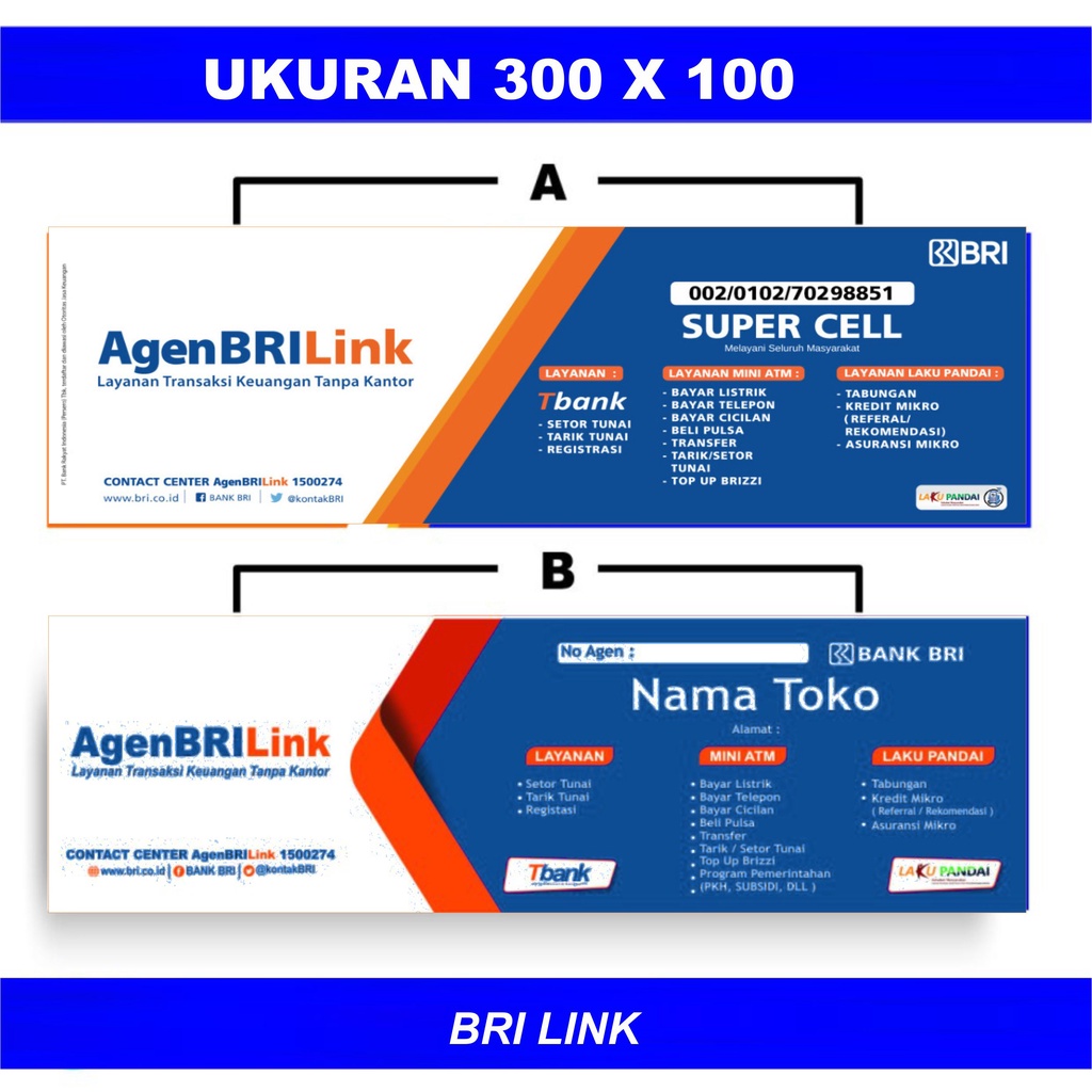 Spanduk Agen Banner BRILink _ 300 x 100 cm