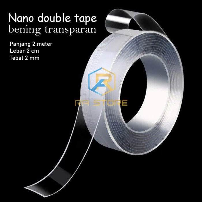 

NANO DOUBLE TAPE BENING TRANSPARAN PANJANG 2M LEBAR 2cm TEBAL 2mm SERBA GUNA