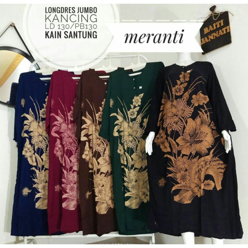 Baju Daster Jumbo LD 130 Murah Lengan Panjang dan  Kancing Busui Baju Tidur Rumahan  Ibu Ibu Hamil  