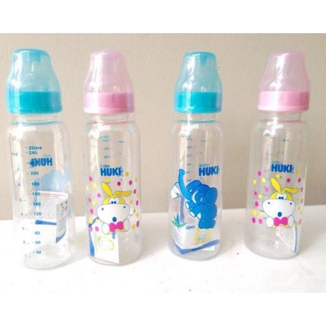 Baby Huki Botol Susu 250ml Dot Gepeng