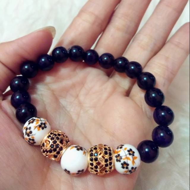 Gelang Manik Keramik Hitam