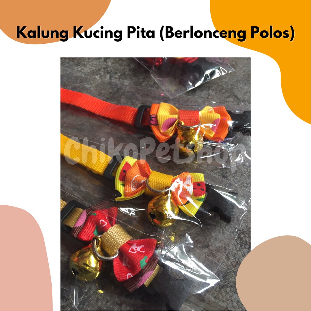 Kalung Kucing Pita Berlonceng Polos