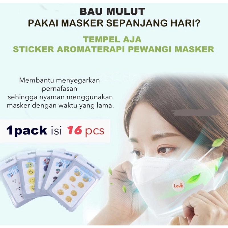 BELI 1 GRATIS 1  Stiker Masker Aromatherapy Mint Patch Original Korea 16pcs dan 48pcs