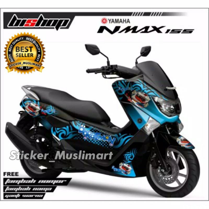 Decal sticker Nmax 155 Doraemon jahat zombie biru variasi motor full body