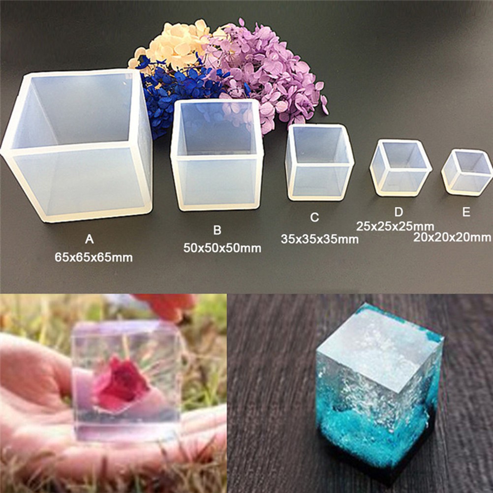 Hbid Glory Cetakan Resin Bentuk Kubus Bahan Silikon Untuk Membuat Perhiasan DIY