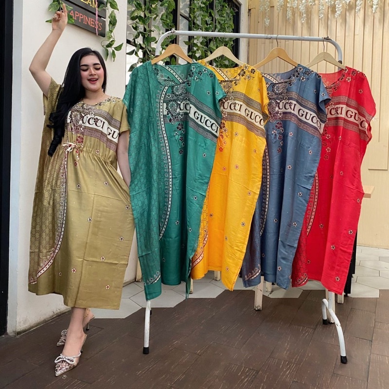 Daster Lowo Jumbo Sulthan Panjang Selutut | Baju Tidur Santai Wanita Kekinian Bumil Friendly