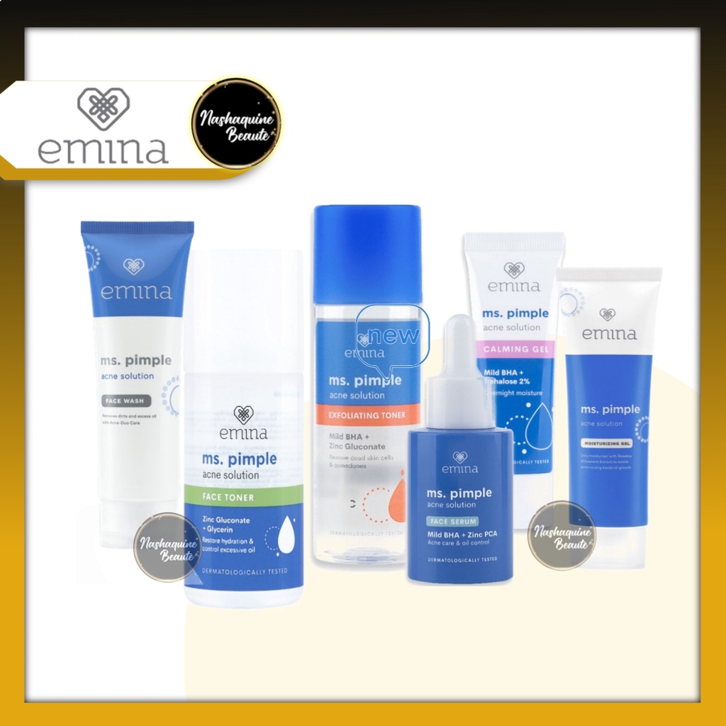 EMINA Ms. Pimple Acne Solution Series - Face Wash Toner Moisturizing Spot Gel Loose Powder Ms.Pimple