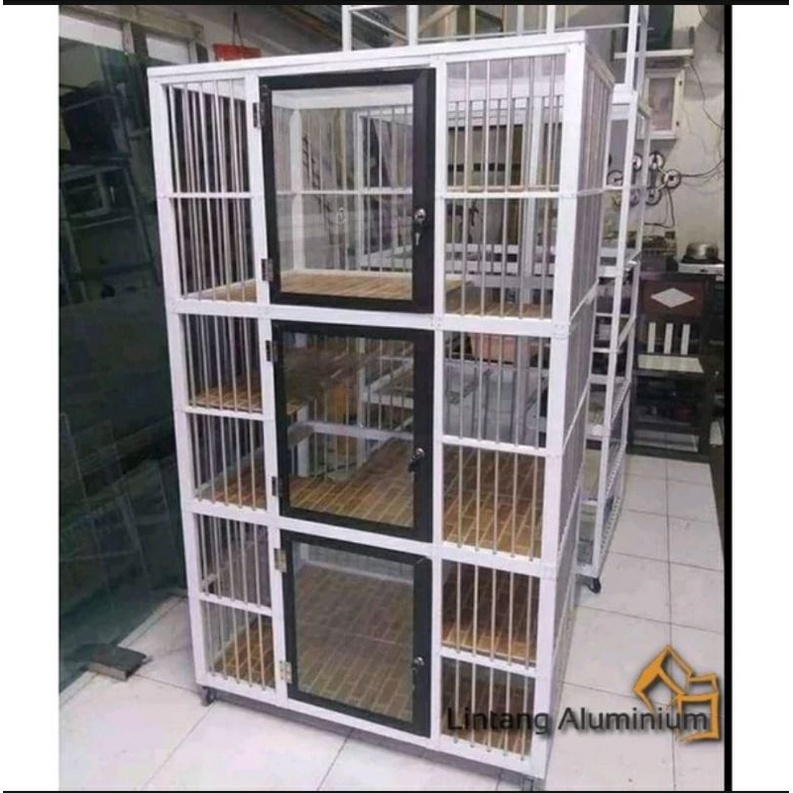 Kandang Kucing 3 Tingkat Bahan Alumunium