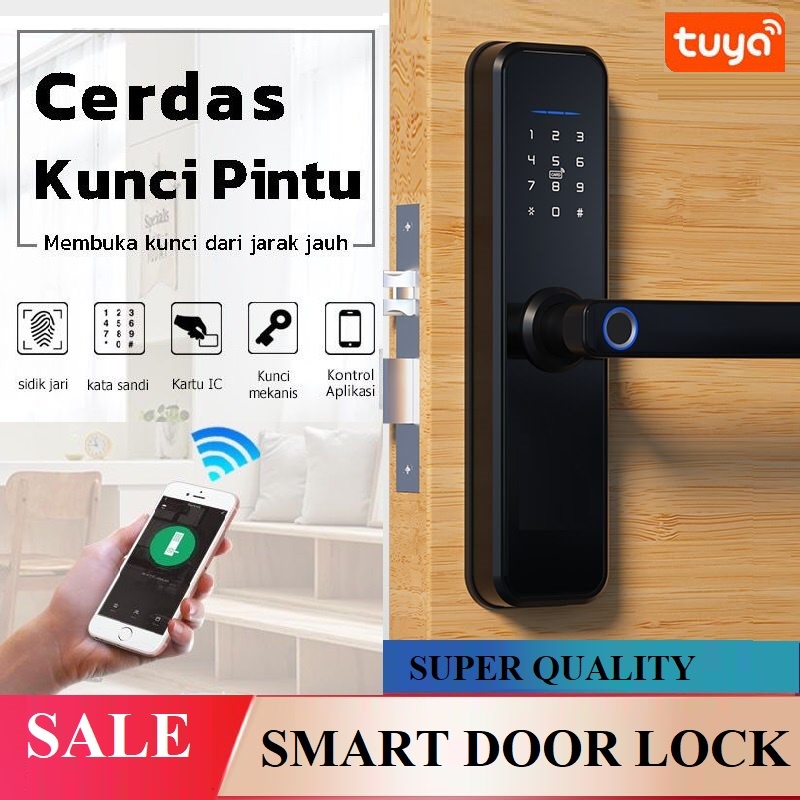 Jual Smart Home - Smartdoor - Kunci Pintu Handle Sidik Jari Fingerprint ...