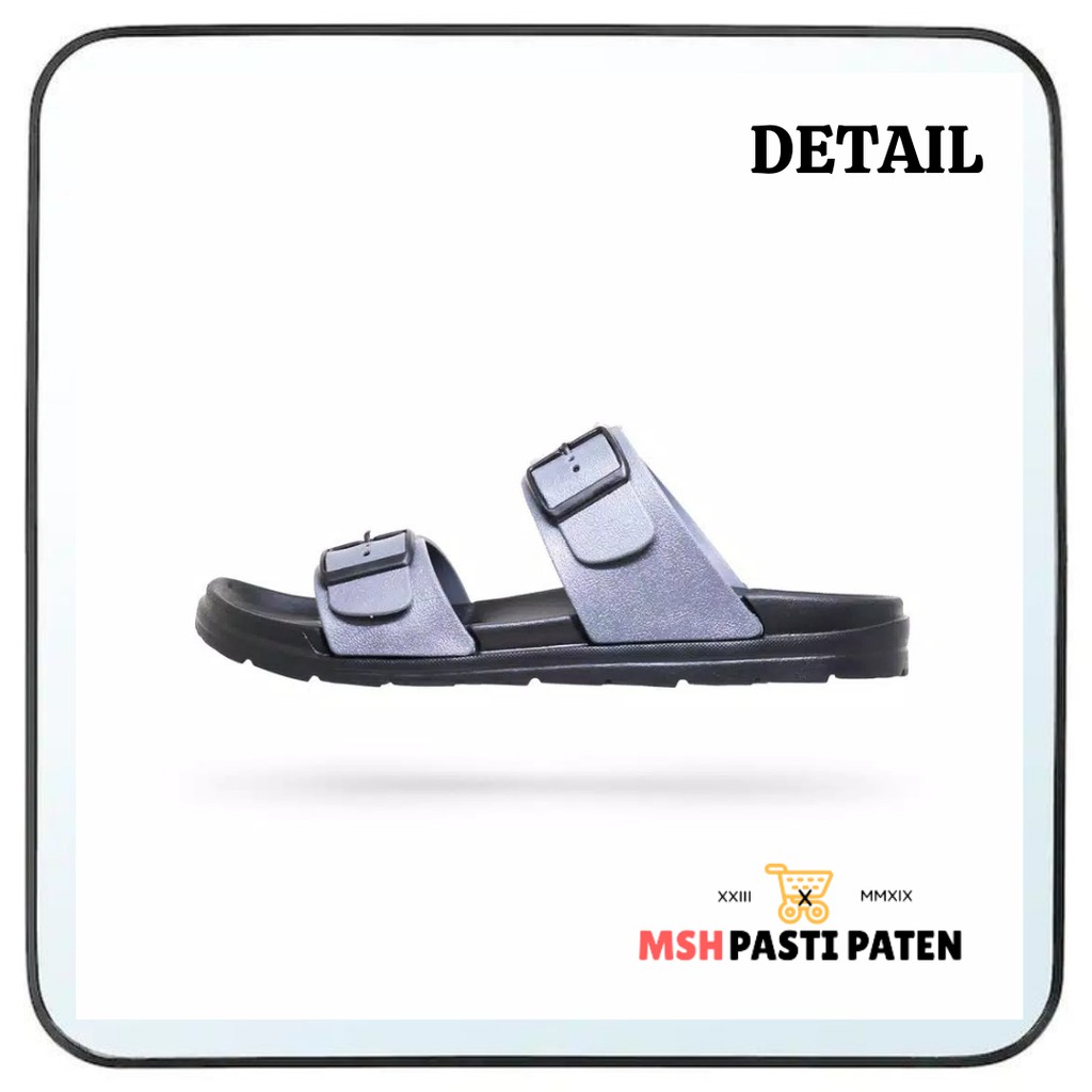 Sandal selop gesper ban 2 bahan karet merk yumeida gt 7122 original size 38-43