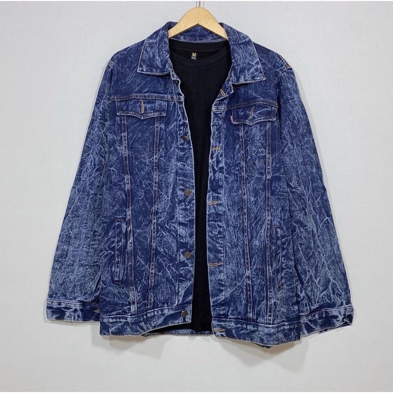 JAKET JEAN SANWSH PRA JAKET  JEAN SNOW BLAK JAKT PRIA JAKET JEAN DENIM JAKET LEVI COPLE  JAKT JENS LEVI-Snowblue