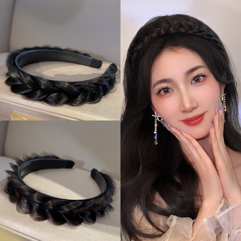 Knotted curly wig headband lady's Korea Elegan Aksesoris Rambut