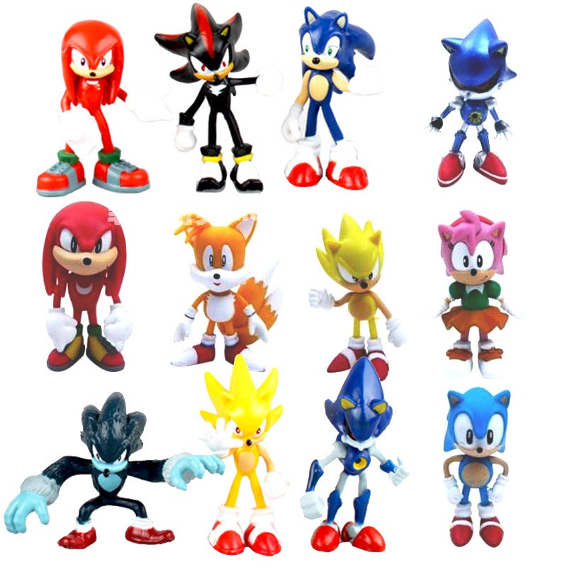 6pcs Mainan Action Figure Sonic the Hedgehog Bahan PVC Untuk Hadiah Natal Anak