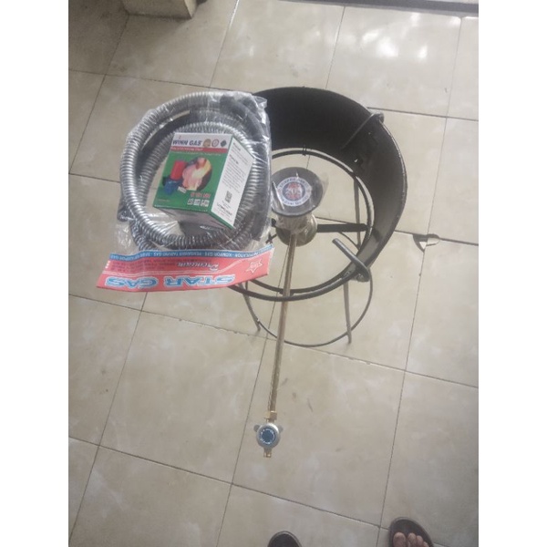 satu set tungku kompor semawar ukuran 203,regelator win gas&selang spiral 1,8meter