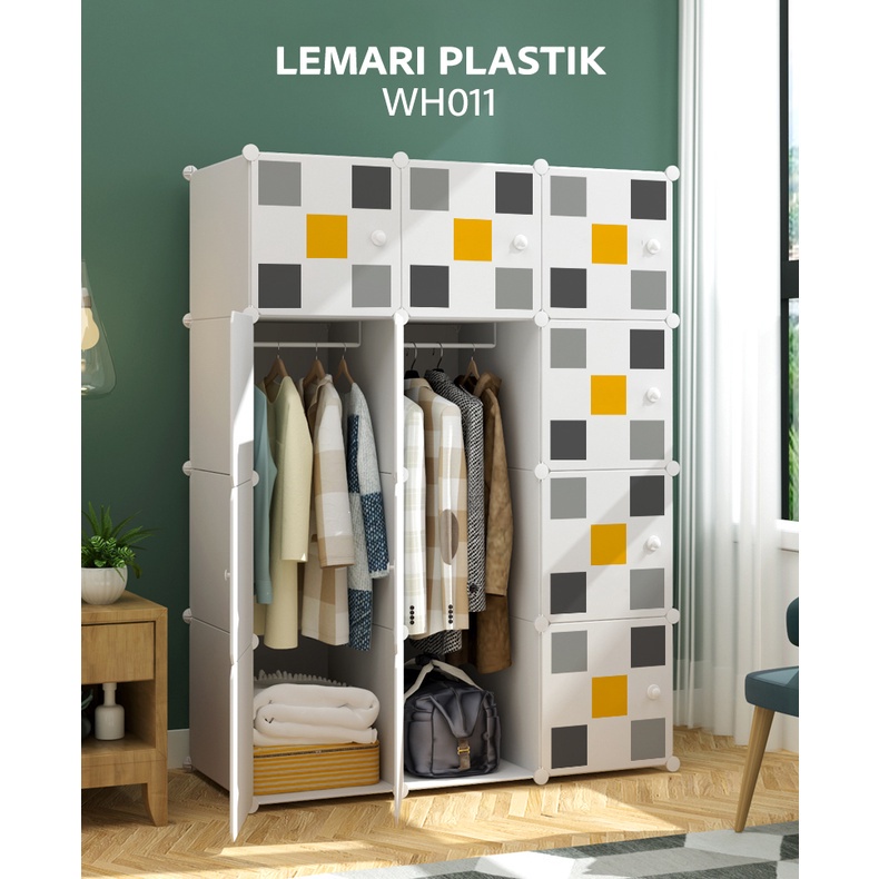 TURUN HARGA Lemari Plastik JUMBO 12 Pintu Portable Anti Rayap Awet Tahunan Rak Baju Lemari Pakaian Kabinet Rak Serbaguna Tempat Penyimpanan Anti Debu Lemari Baju Rak Baju Lemari Pakaian