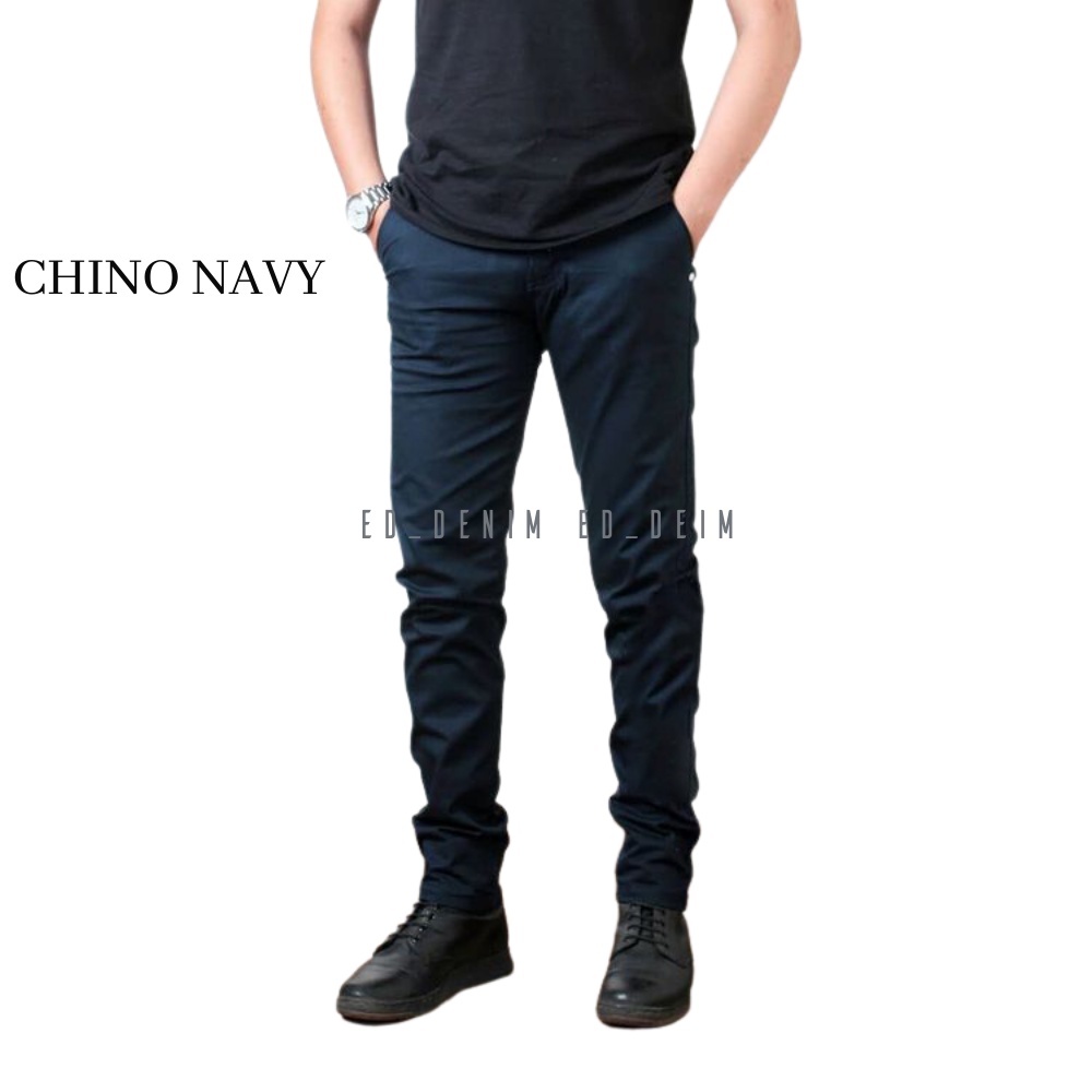 Celana Chinos Panjang Pria Slim Fit Katun Strecth