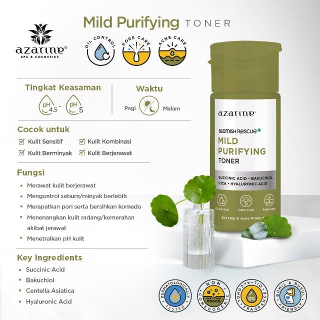 AZARINE Toner Series | Multi acids Glowing | Hydrating | Mild Purifiying | Exfoliating 90ml
