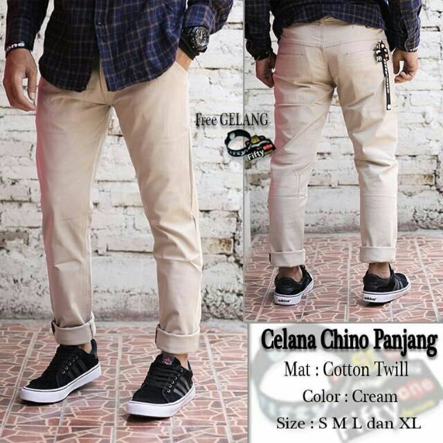 Celana Chino Original Slimfit Terbaru Chino Pants AbuAbu Casual Pria Size 27 38 Kantor COWOK