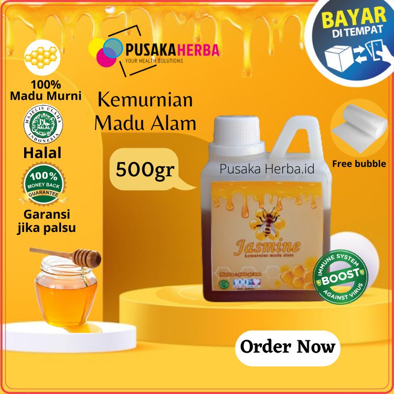 

Madu Asli Murni Asli 100% 500gr Madu Multiflora Jasmine Nektar Bunga 100% Alami Pure Natural Honey