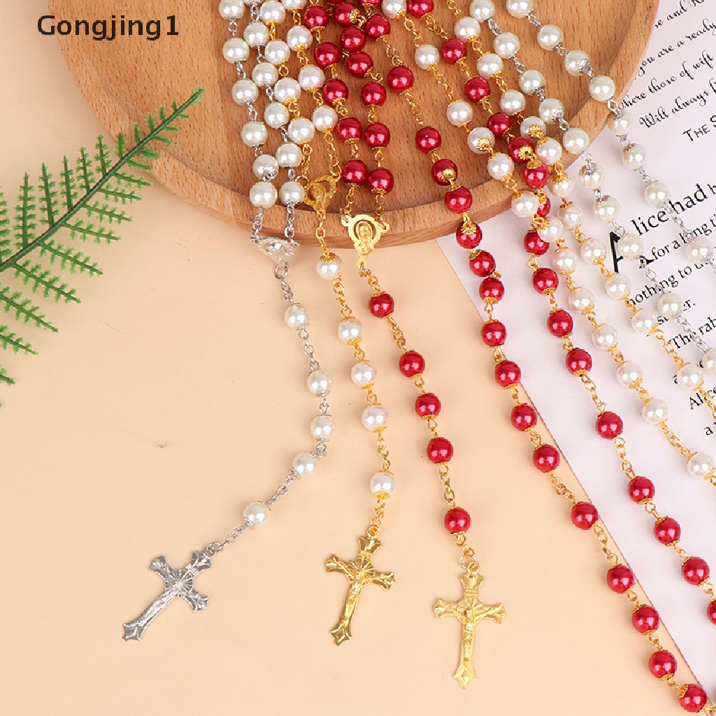 Gongjing1 Kalung Rosario Desain Manikmaniksalib Yesus Gaya Katolik Untuk Priawanita