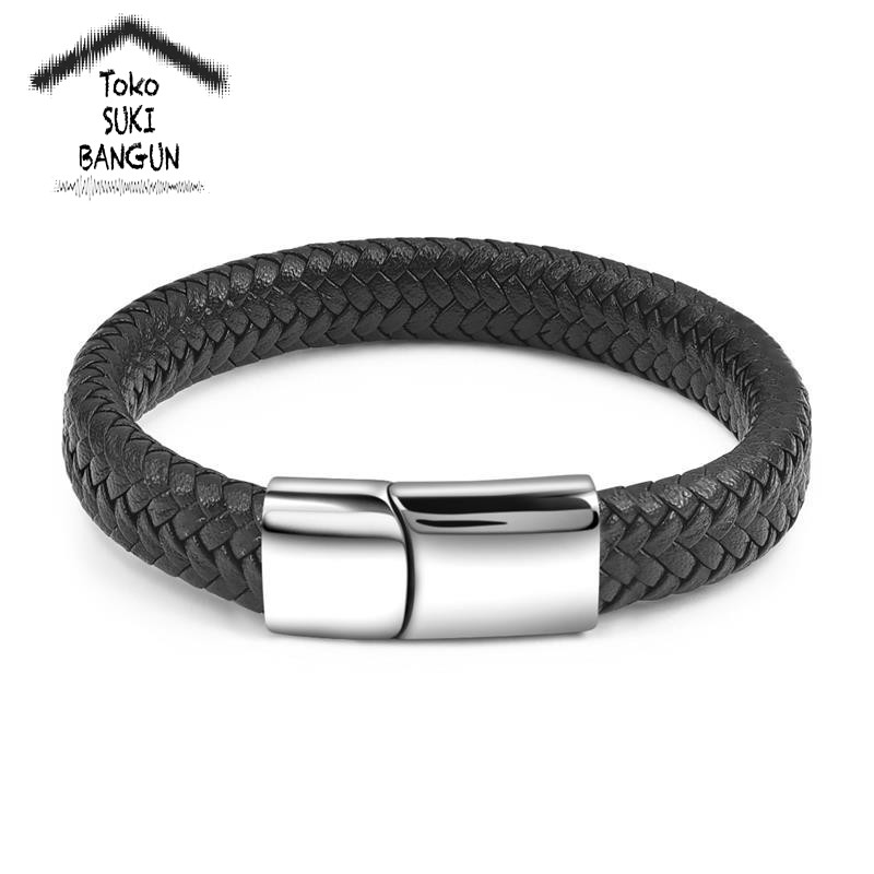 Gelang Kulit Pria / Gelang Cowok / Bracelet Men Fashion MB-007