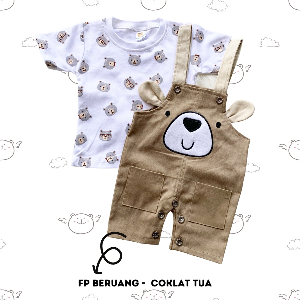 setelan overall anak bayi laki laki balita 6-18 bulan KUMO BEAR / KOALA / ANCHOR WHALE OVERALL / happy lion bear chinos overall jumpsuit  ku