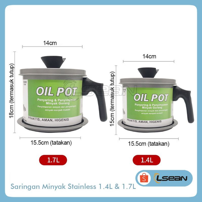 OIL POT STAINLESS STEEL| WADAH SARINGAN MINYAK TEMPAT SARINGAN MINYAK