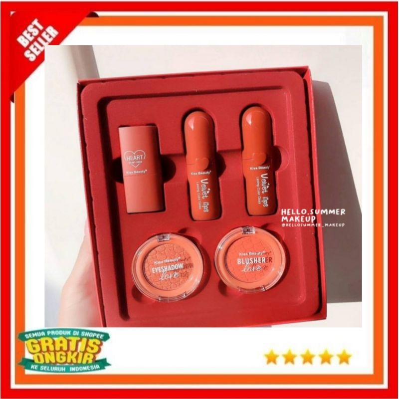 (ORI THAILAND)✔️KBEAUTY-Touch Your Heart Love 5 in 1 MakeUp Set